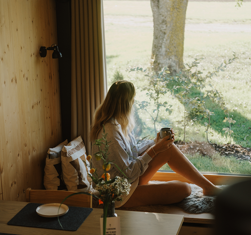 Tiny House Hilde Parnoramafenster mit Ausblick in die Natur